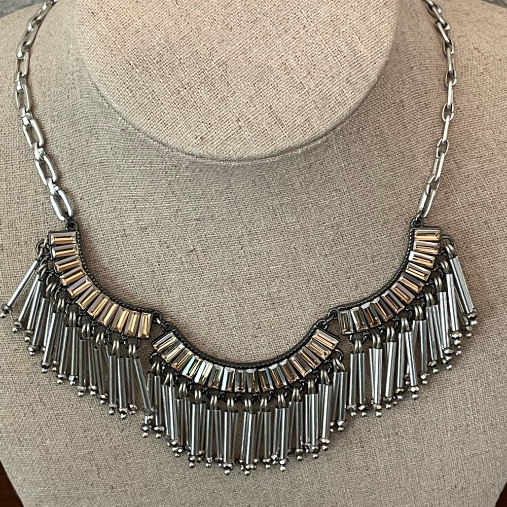 Stella & Dot Silver Fringe Necklace